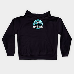 Jeep Wrangler Adventure Baby Blue Kids Hoodie